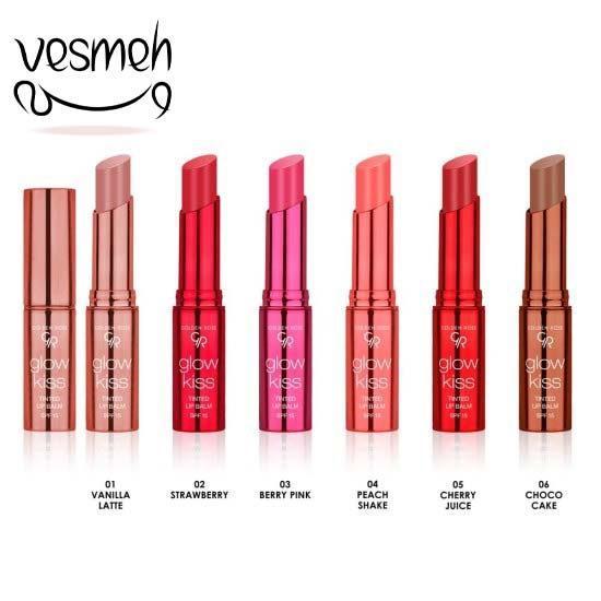 تینت لب جامد گلدن رز مدل Tinted Glow - Golden Rose Glow Kiss Tinted Lip Balm