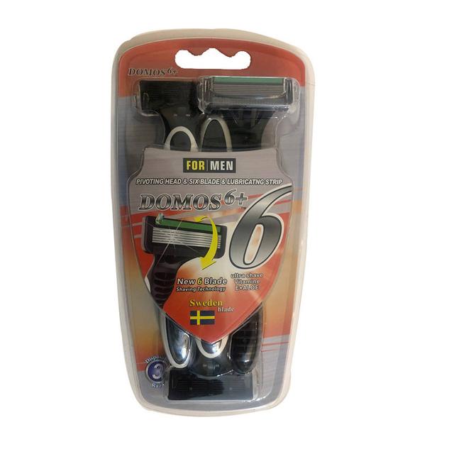 خودتراش دوموس مدل +6 بسته 3 عددی - Domos 6 plus Shaving Razor 3Pcs