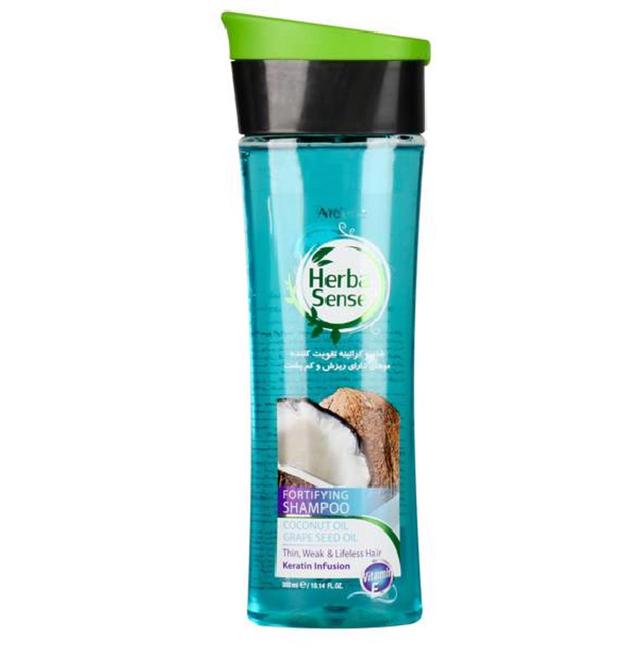 شامپو کراتینه ضد ریزش هرباسنس آردن حاوی روغن نارگیل 300 میلی لیتر - Arden Herba sense Fortifying Shampoo for Lifeless Keratin 300ml