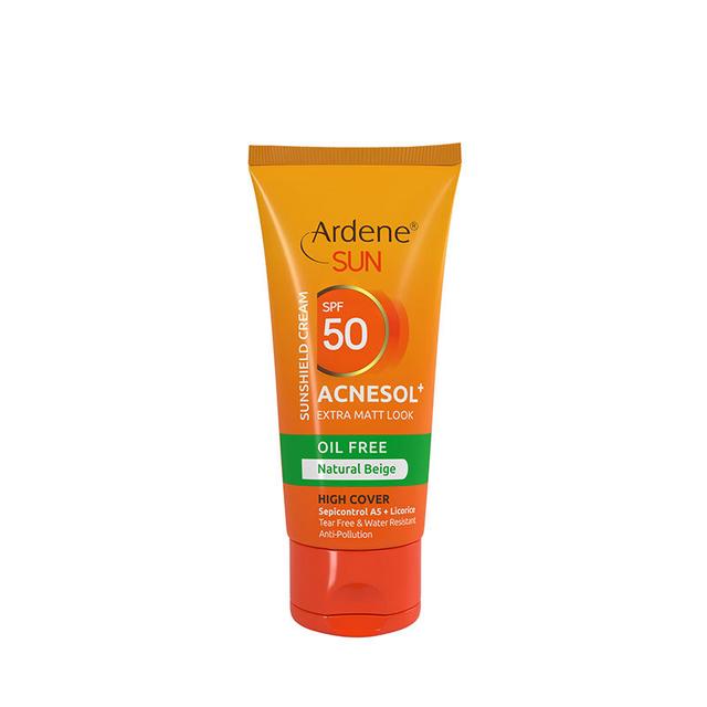 کرم ضدآفتاب آکنه سول پلاس SPF50 رنگی فاقد چربی آردن سان - ACNESOL+ Extra Matt Look: Sunshield Cream SPF50