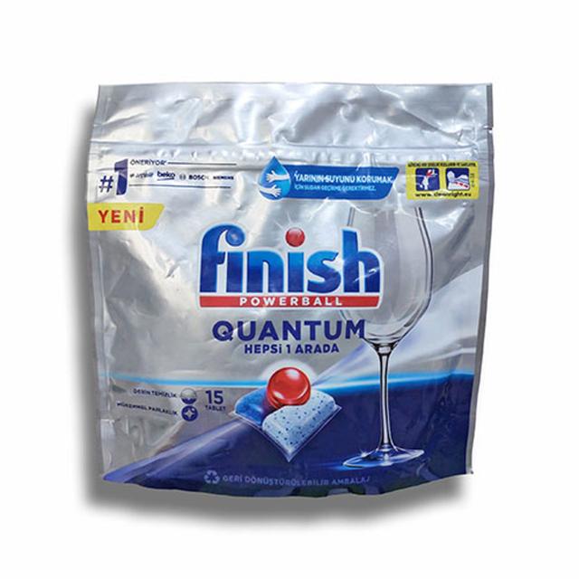قرص ماشین ظرفشویی فینیش مدل Quantom  بسته 15 عددی  - Finish Dish Washer Powerball Quantom Hepsi 1 Arada 15 PSC