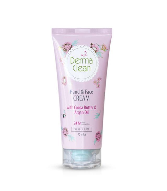 کرم دست و صورت درماکلین حاوی کوکوباتر و روغن آرگان - 75 میلی لیتر  - Dermaclean Cream Hand Face Cocoa Butter and Argan Oil 