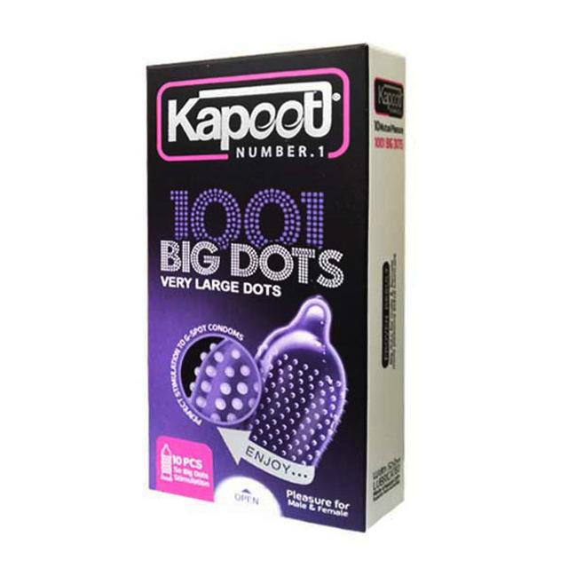 کاندوم کاپوت مدل Big Dots 1001 بسته 10 عددی - KAPOOT candom - Big Dots 1001 