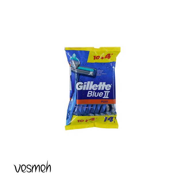 خود تراش ژیلت مدل Blue 2 Plus بسته 14 عددی - Gillette Blue 2 Plus Razor 14 items