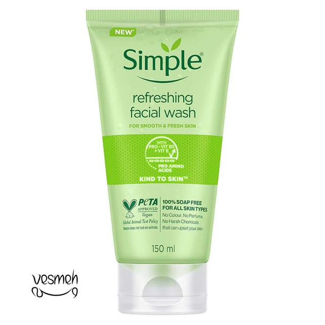 ژل شستشوی صورت سیمپل مدل Refreshing Facial Wash - Simple Refreshing Facial Wash 150ml