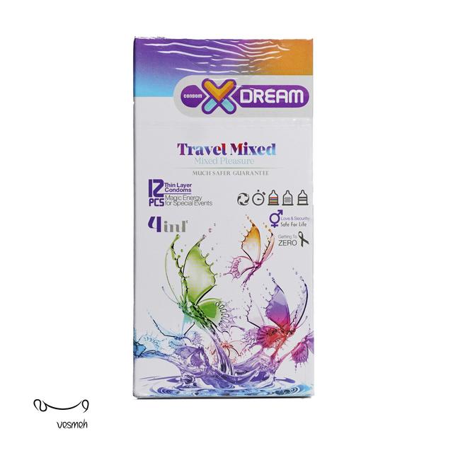 کاندوم ایکس دریم مدل Travel Mixed بسته 12 عددی -   X-dream Travel Mixed condom 12 pcs