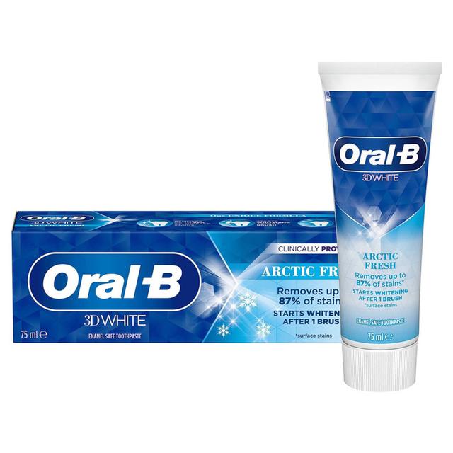 خمیر دندان اورال-بی سری 3D WHITE مدل ARCTIC FRESH حجم 75 میلی لیتر - Oral-B ARCTIC FRESH 3D White Toothpaste 75ml