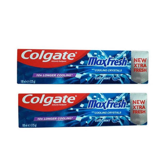 خمیر دندان کلگیت مدل Max Fresh Cool Mint حجم 100 میلی لیتر مجموعه 2 عددی - Colgate Max Fresh Blue Mint Toothpaste 100ml Two Items In Bundle