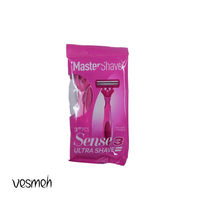 خودتراش زنانه مستر شیو سه لبه مدل sense3 بسته 3 عددی - Master Shave Women RAzor 3PCS