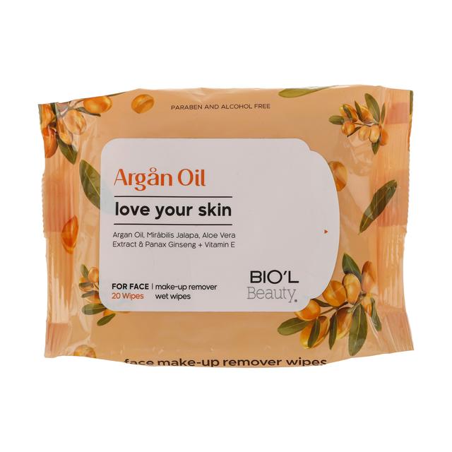 دستمال مرطوب بیول مدل Argan Oil بسته 20 عددی - Biol Argan Oil Wet Wipes 20