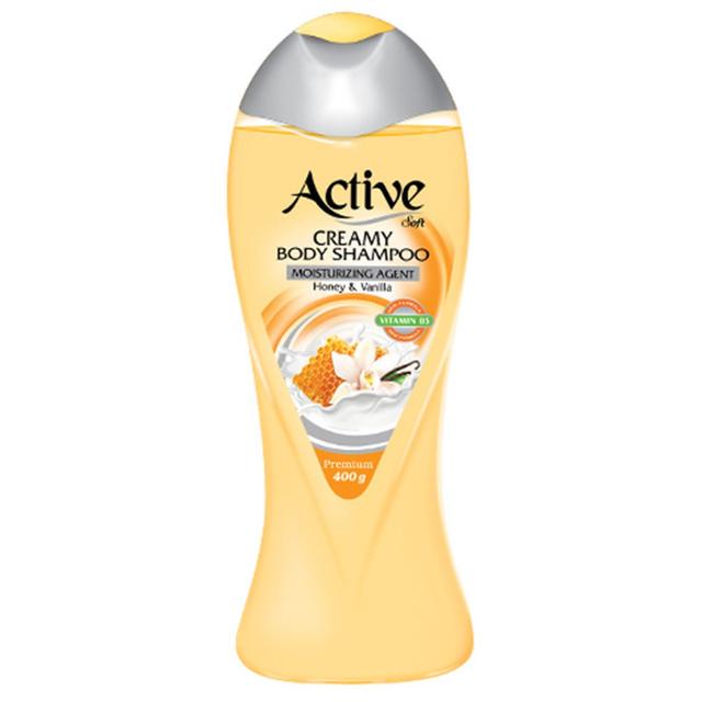 شامپو بدن کرمی اکتیو مدل Vanilla And Honey مقدار 400 گرم - Active Vanilla And Honey Body Wash Shampoo