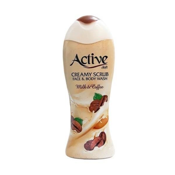 شامپو صورت و بدن کرمی اسکراب اکتیو با رایحه قهوه وزن 400 گرم - Active Coffee Body Wash Shampoo