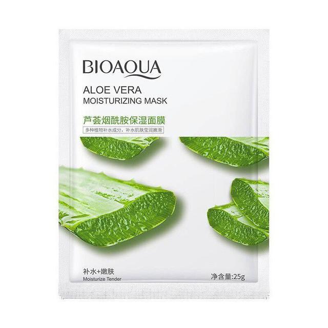 ماسک صورت بایو آکوا مدل آلوئه ورا وزن 25 گرم مجموعه 6 عددی - BioAqua Aloevera Face Mask 25g 6pcs Bundle
