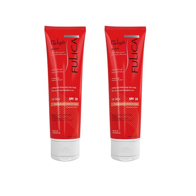 ماسک مو فولیکا مدل انار حجم 100 میلی لیتر مجموعه دو عددی - Fulica pomegranete Hair Mask 100ml Two Items Bundle
