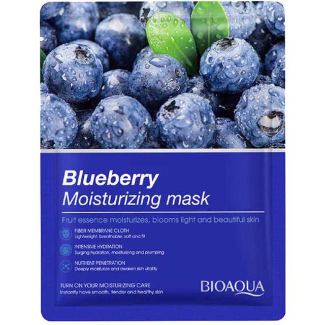 ماسک ورقه ای بایو آکوا مدل بلوبری حجم 25 گرم - BioAqua BlueBerry Face Mask 25g