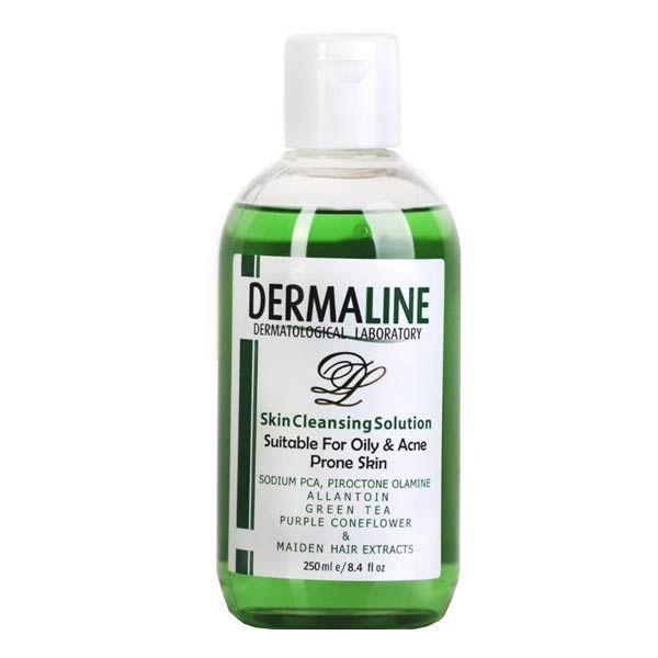 محلول پاک کننده صورت درمالاین مدل OILY SKIN حجم 250 میلی لیتر - Dermaline OILY SKIN Cleaner