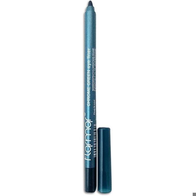 مداد چشم فلورمار مدل chrome green eye liner سبز کروم - Flormar chrome green eye liner