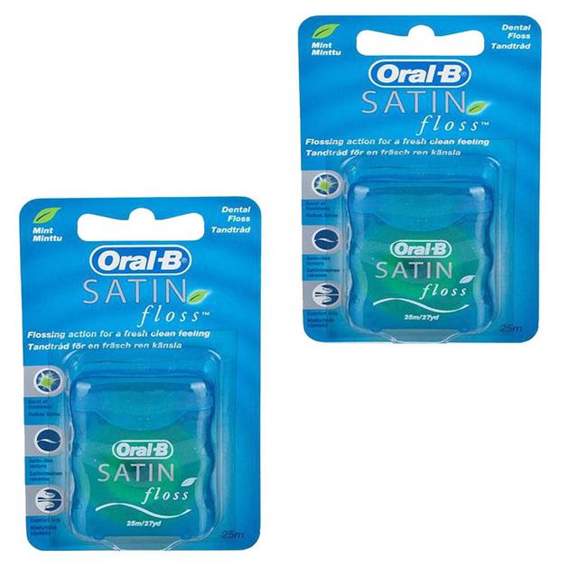 نخ دندان اورال-بی مدل Satin مجموعه 2 عددی - Oral B Satin floss Two Items In Bundle