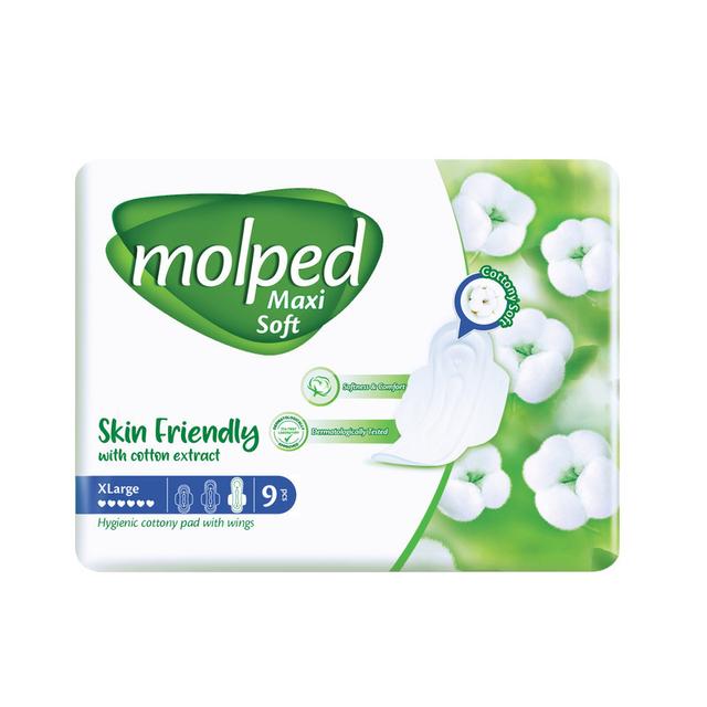 نوار بهداشتی مولپد مدل نیمه ضخیم پنبه ای سایز خیلی بزرگ بسته 9 عددی - نوار بهداشتی مولپد مدل نیمه ضخیم پنبه ای سایز خیلی بزرگ بسته 9 عددی