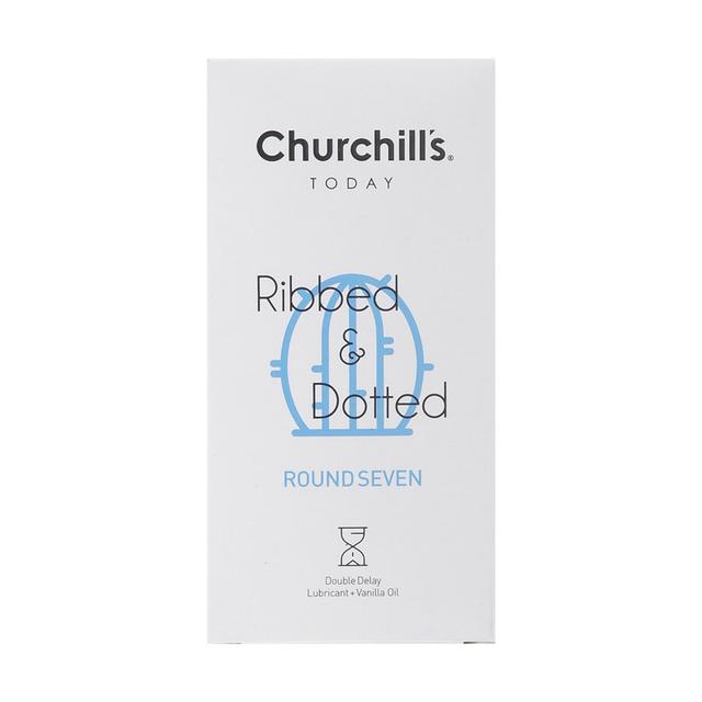 کاندوم چرچیلز مدل Ribbed And Dotted RoundSeven بسته 12 عددی - Churchills Ribbed And Dotted RoundSeven Condoms 12PSC