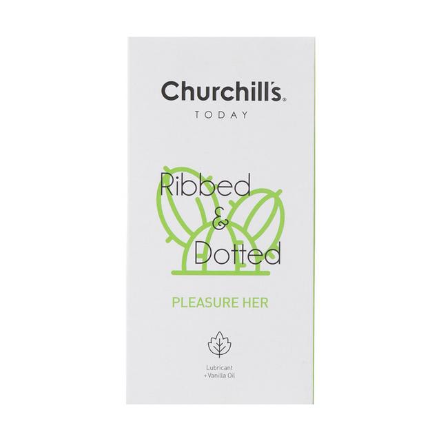 کاندوم چرچیلز مدل Ribbed And Dotted Pleasure Her بسته 12 عددی - Churchills Ribbed And Dotted Pleasure Her Condoms 12PSC