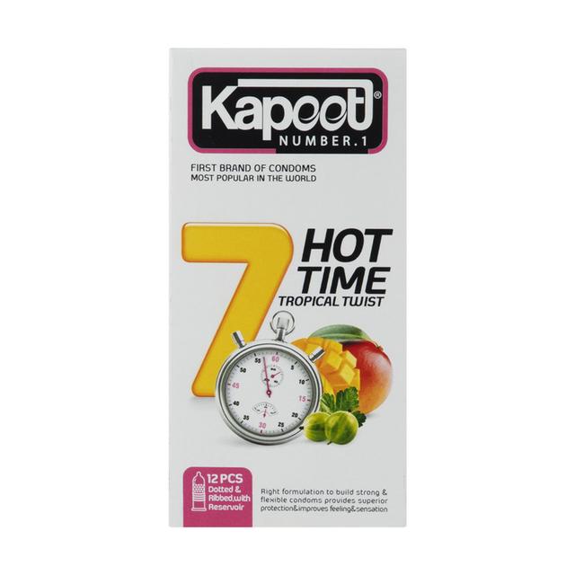 کاندوم کاپوت مدل 7Hot Time بسته 12 عددی - Kapoot 7Hot Time Condoms 12PSC