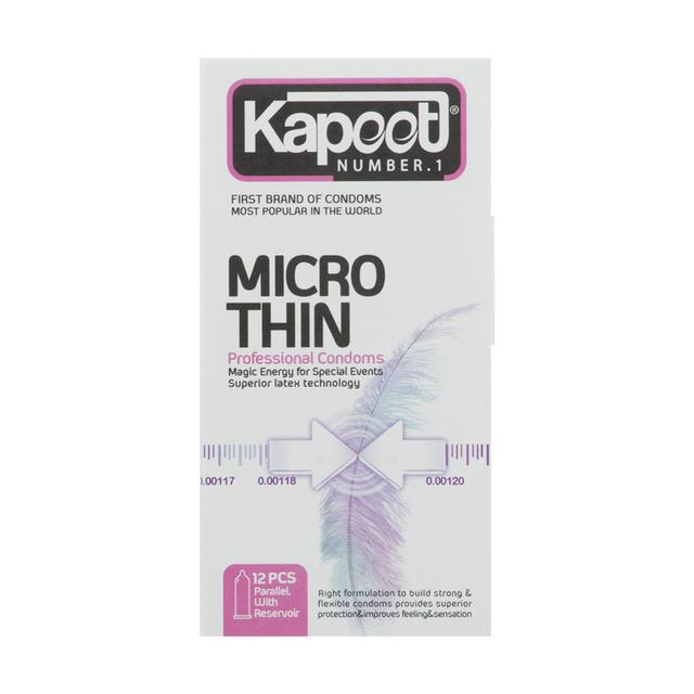 کاندوم کاپوت مدل Micro Thin بسته 12 عددی - Kapoot Micro Thin Condoms 12PSC