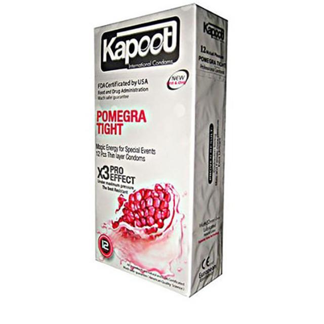 کاندوم کاپوت مدل Pomegra Tight بسته 12 عددی - Kapoot Pomegra Tight Condoms 12 psc