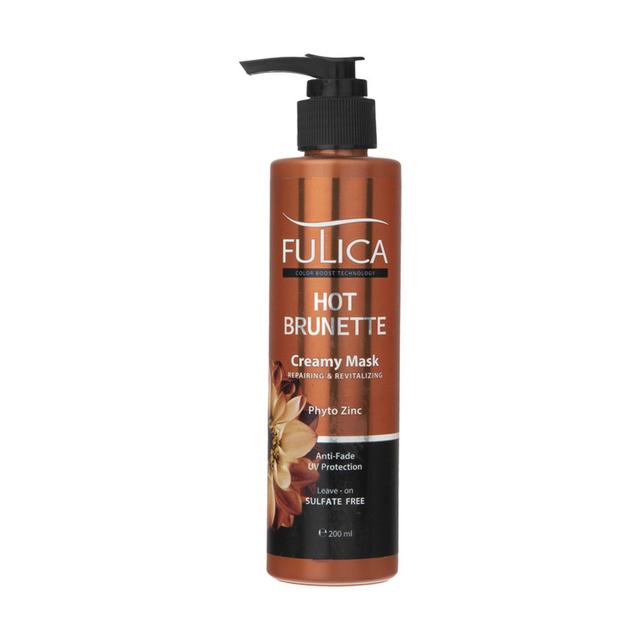 کرم پمپی تقویت کننده و ترمیم کننده فولیکا رنگ مو قهوه ای - Fulica Hot Brunette Creamy Hair Masl 200 ml
