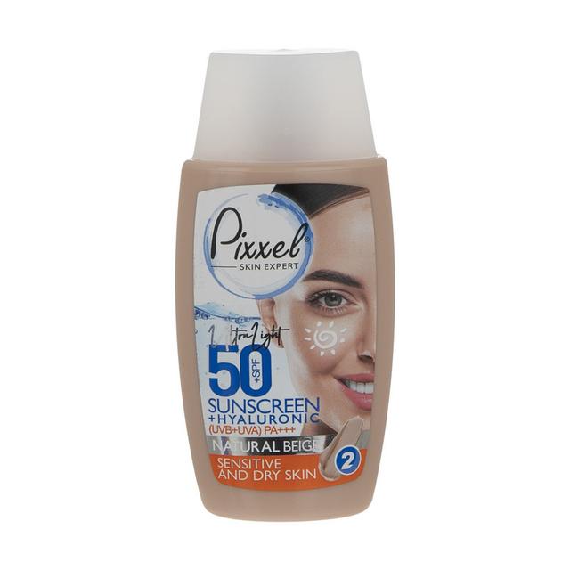 کرم ضد آفتاب پیکسل مدل Natural BEIGE حجم 50 میلی لیتر - Pixxle Sunscreen Cream For Sensitive And Dry Skin Natural Beige 50ml