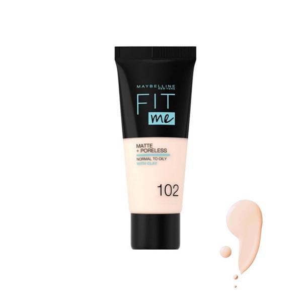 کرم پودر میبلین مدل Fit me شماره 102 حجم 30 میلی لیتر - Maybelline Fit me Foundation N102 30ml