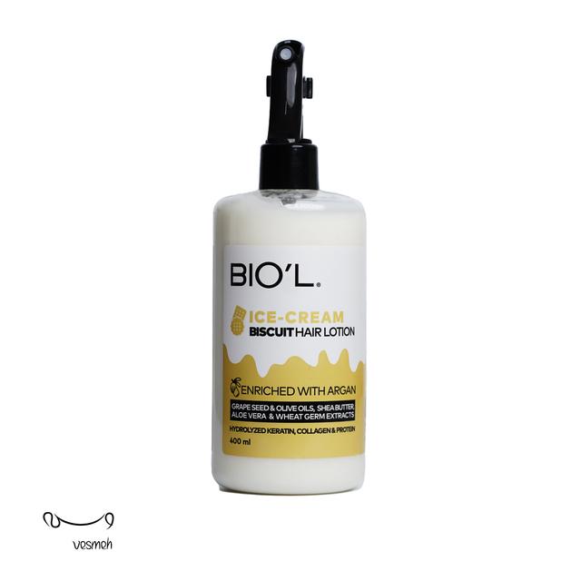 لوسیون مو بیول مدل بستنی بیسکویتی حجم 400 میلی لیتر - Biol Ice Cream Biscuit hair Lotion 400ml