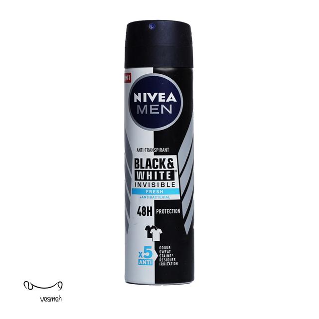 اسپری مردانه نیوآ مدل Invisible Black and White  حجم 150 میلی لیتر - Nivea Invisible Black and White for Men 150ml